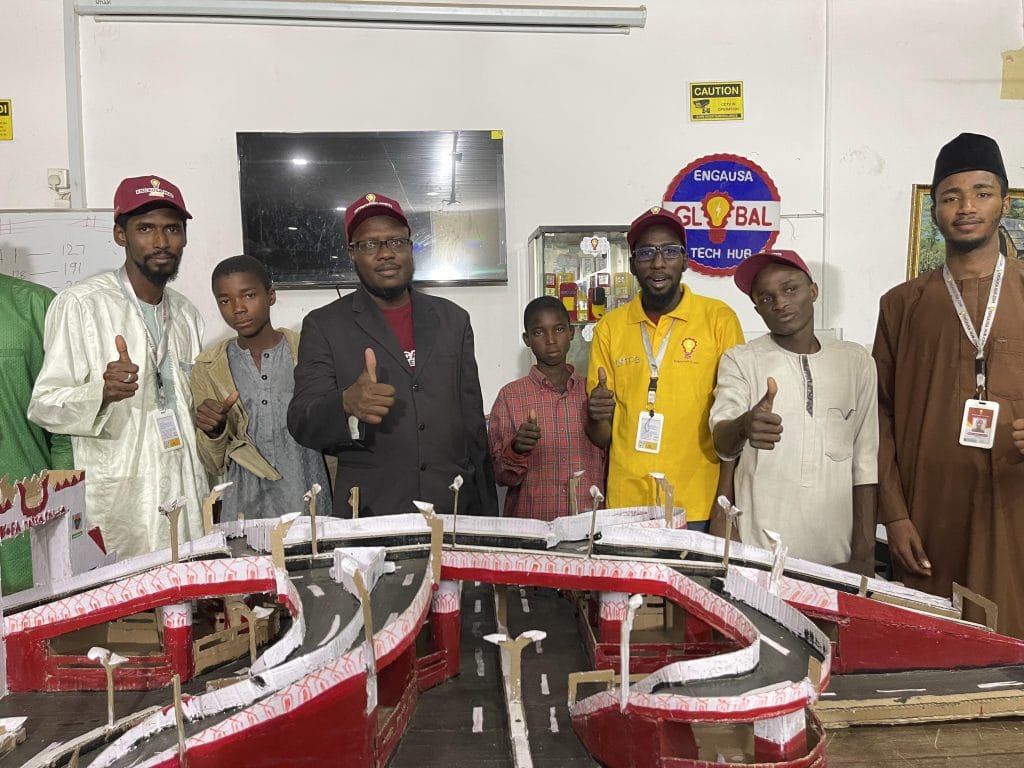 Teenagers Trek 5km with Cardboard Bridge Impress ENGAUSA Tech Hub